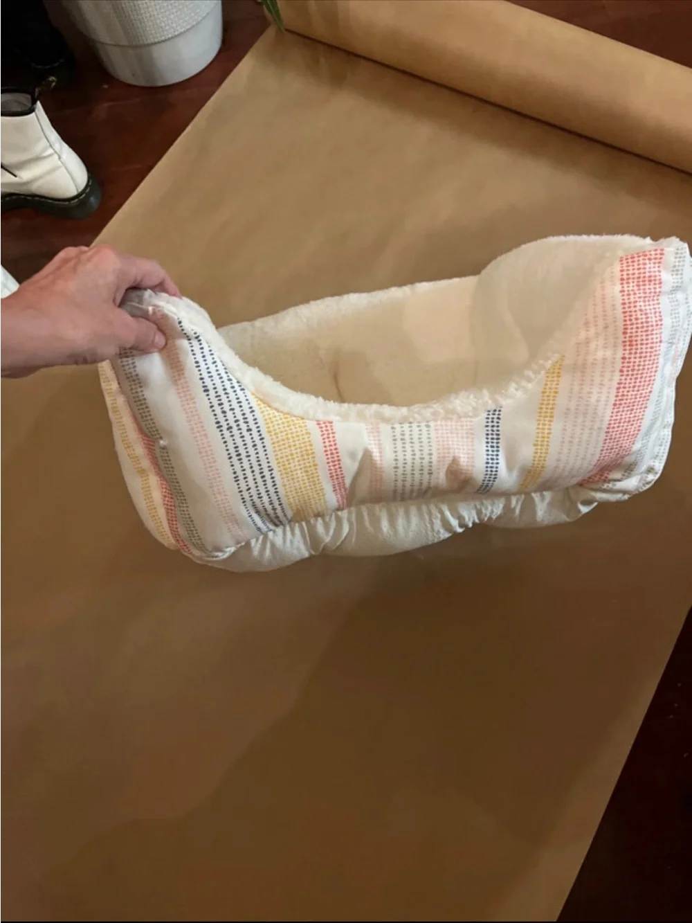 Boots & Barkley Cream Sherpa Square Pet Bed